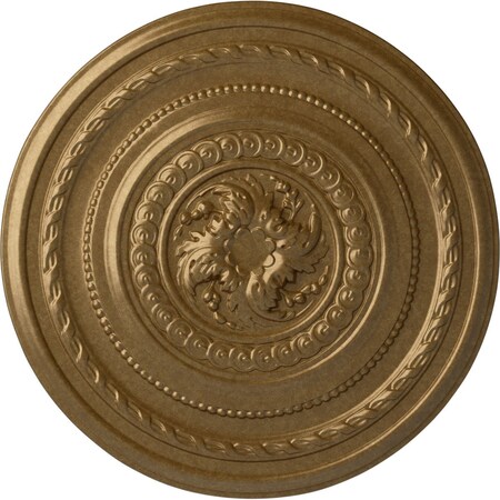 Ekena Millwork Pearl Ceiling Medallion (Fits Canopies up to 1 7/8"), Hand-Painted Pale Gold, 26 1/4"OD x 1 1/2"P CM26PEPAS